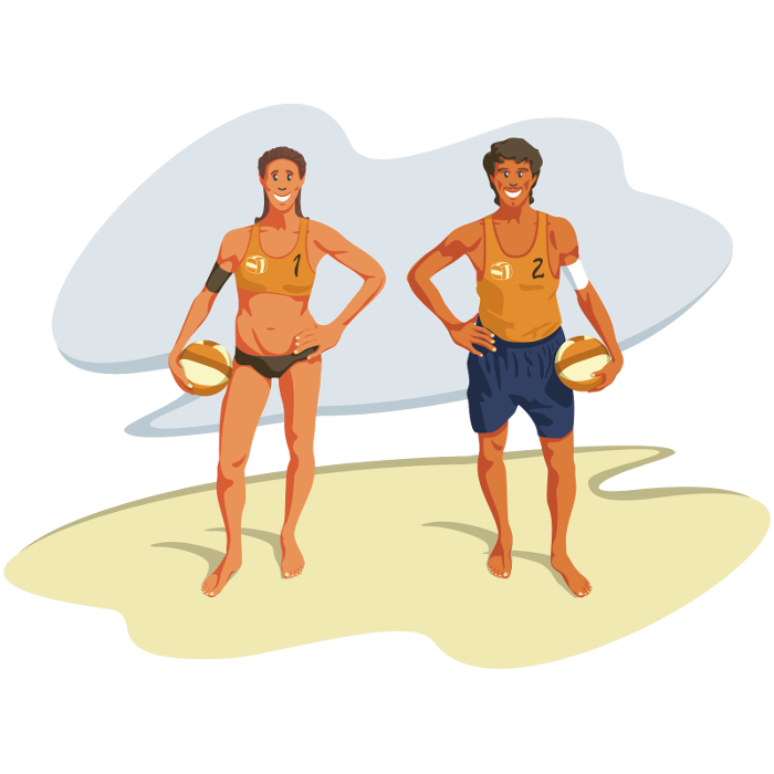 Jogadores de Voleibol de praia