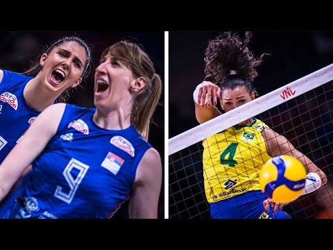 Serbia vs Brazil - SEMIFINAL (Best Volleyball Rallys) VNL 2022