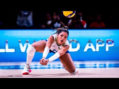 Amazing Volleyball Libero from Brazil - Beautiful Nyeme Costa at VNL 2022