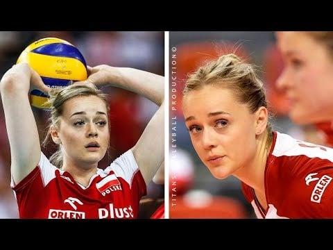 Charming Volleyball Libero from Poland Maria Stenzel at VNL 2022