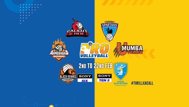 Indian Pro Volleyball League 2019 to start from 2nd February 2019